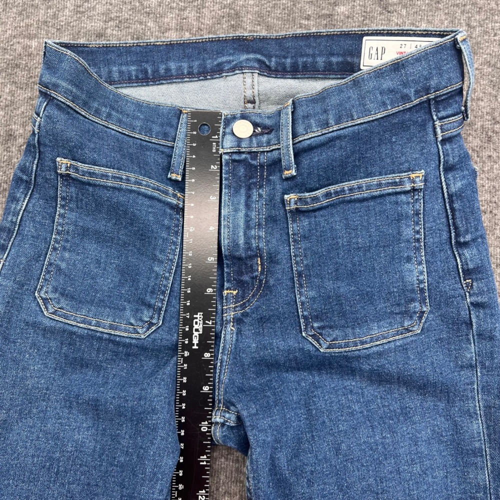 Gap Vintage Slim Mid Rise Jeans Womens 27 4R Medium Wash Patch Pocket Denim - Picture 11 of 14